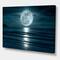 Designart - Super Moon Over The Sea I - Modern Canvas Wall Art Print